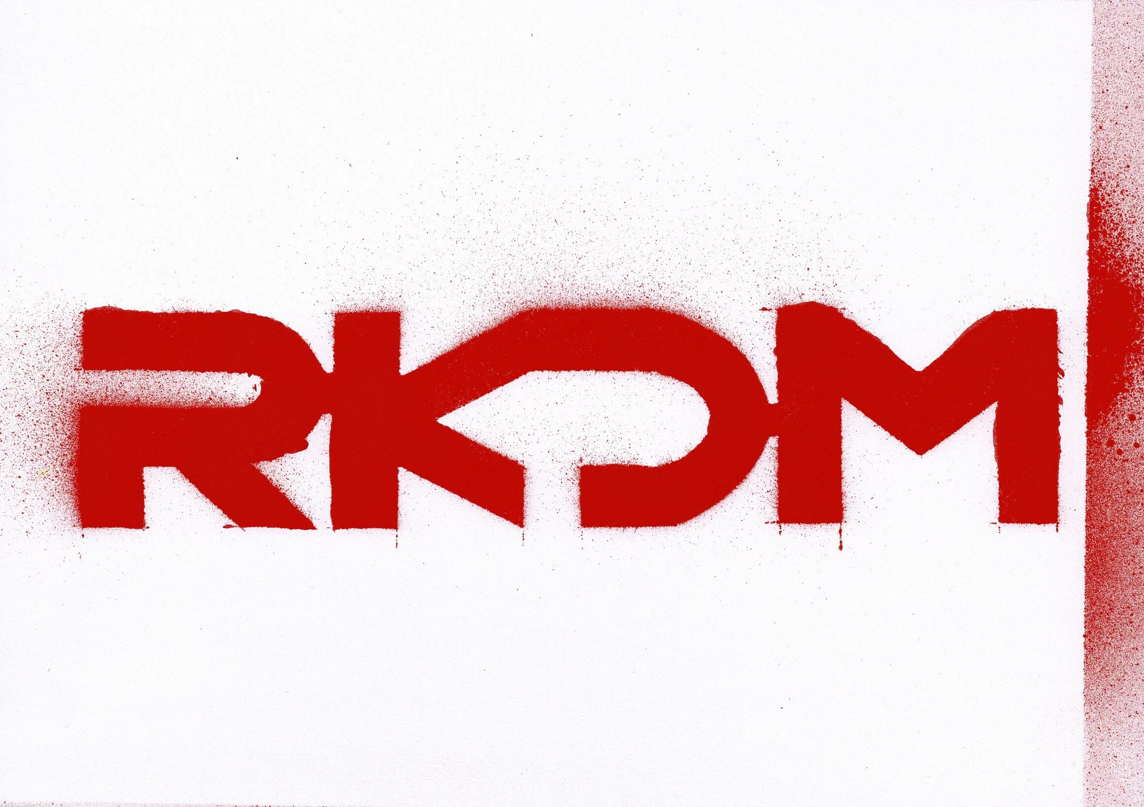 logo rouge au pochoir